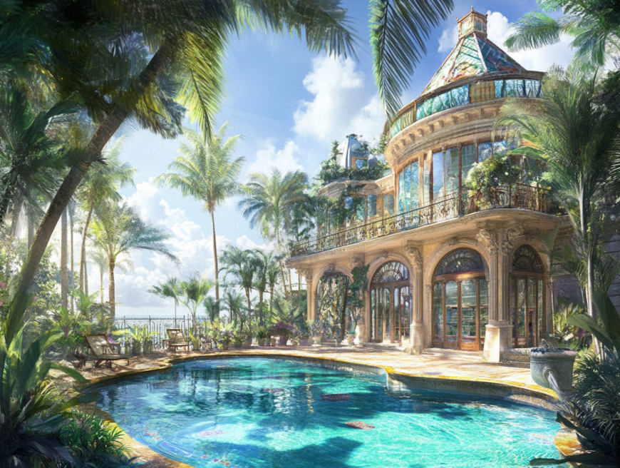 hotel next to a pool