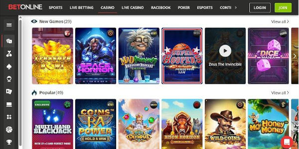 Screenshot of Bet Online