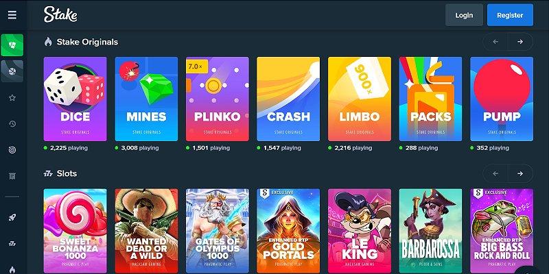 Screenshot of Stake