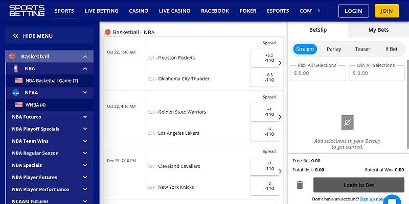Screenshot of Sportsbetting