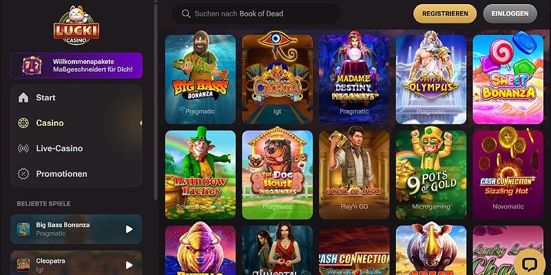 Screenshot of Lucki Casino