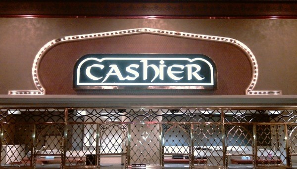 The cage or the cashier The cage or the cashier