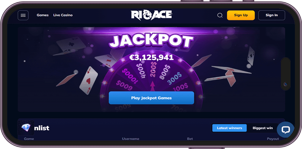 Screenshot of Rioace