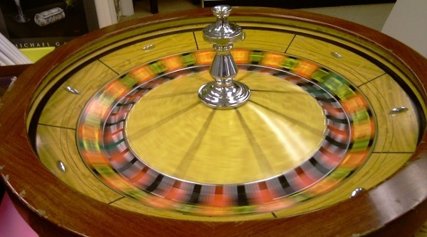A spinning roulette wheel A spinning roulette wheel