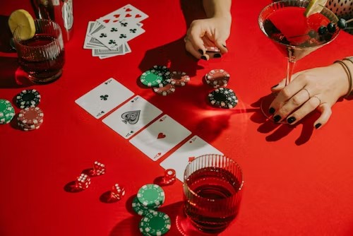 Chips, cards and wine
