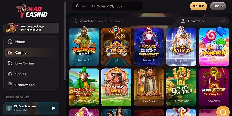Screenshot of MadCasino