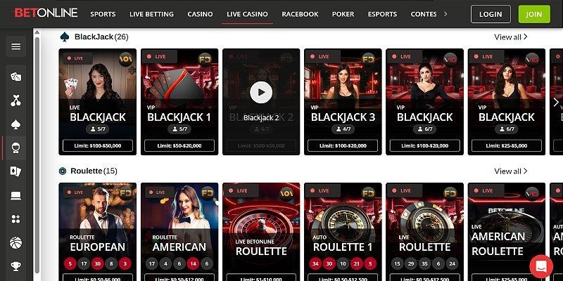 Screenshot of Bet Online