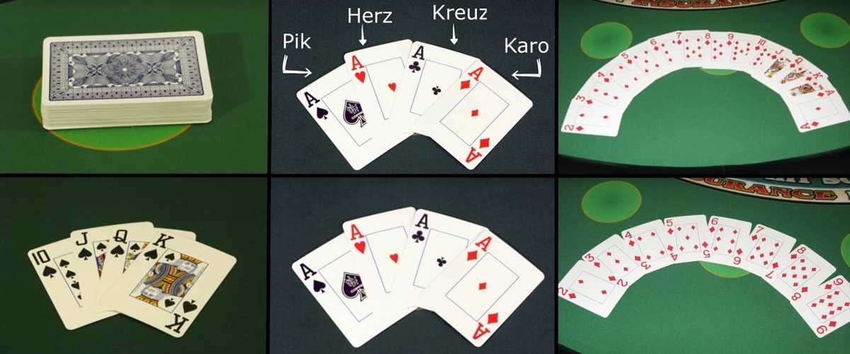 picture of the cards including face cards, aces and which suits are what 