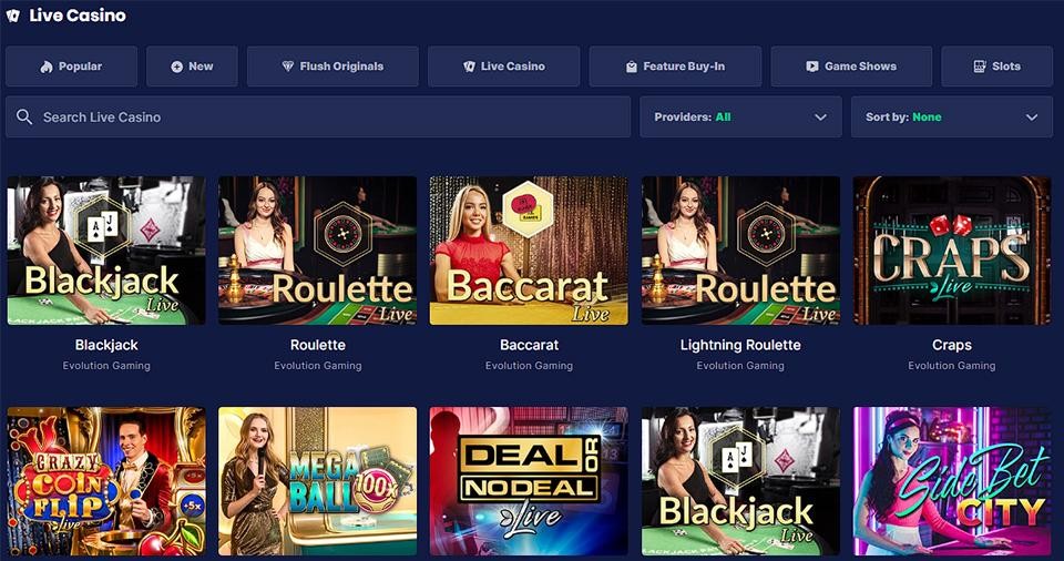 Screenshot of Flush Casino