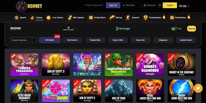 Screenshot of DonBet