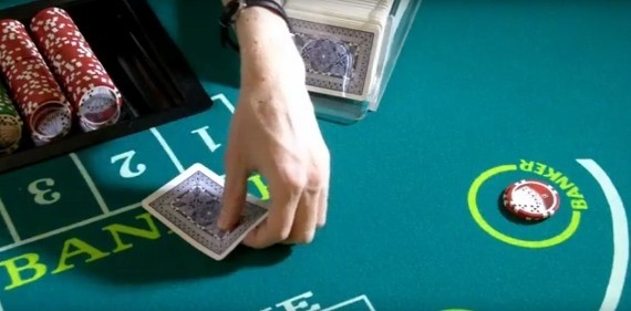 Hand placement when turning over the cards Hand placement when turning over the cards
