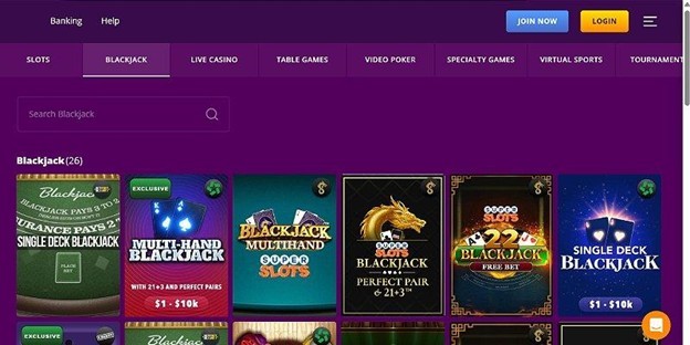 Screenshot of Super Slots Website