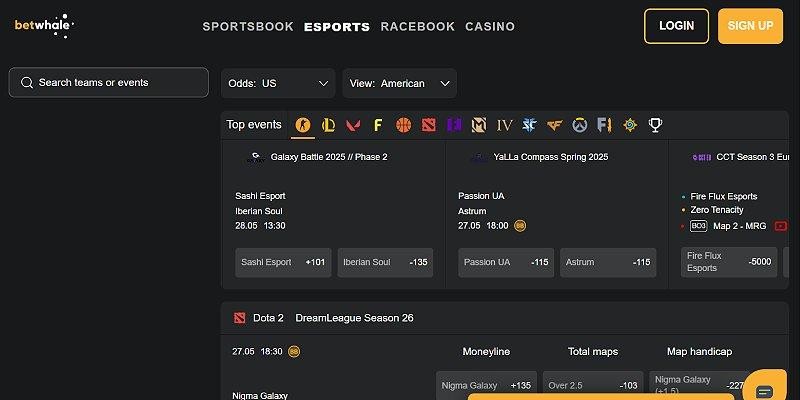 BetWhale Esports Betting Site
