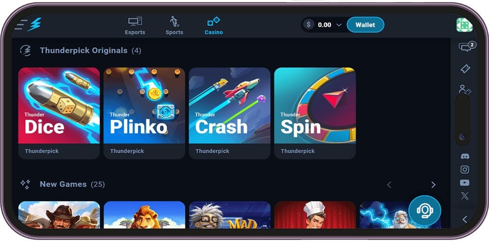 Screenshot of Thunderpick