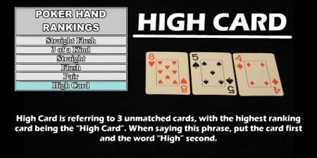 What High Card looks like What High Card looks like