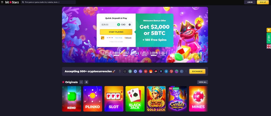 Screenshot of BitStarz