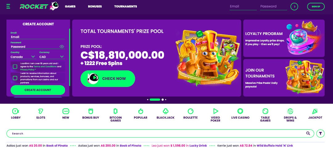 Screenshot of Casino Rocket