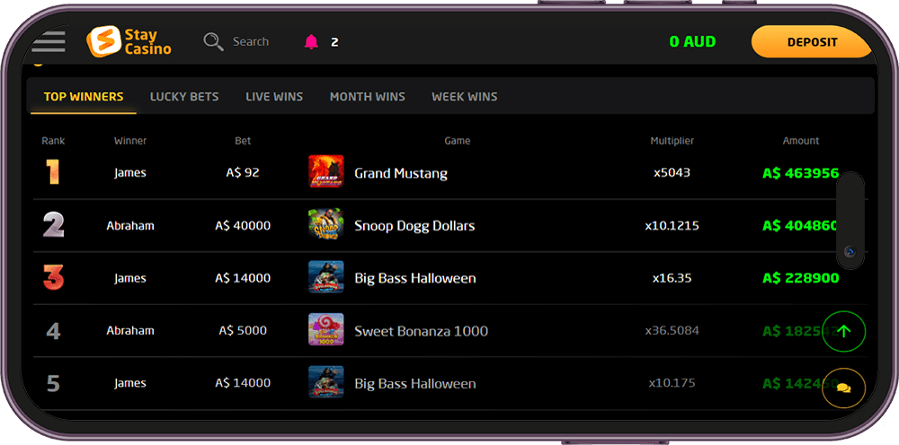 Screenshot of Stay Casino
