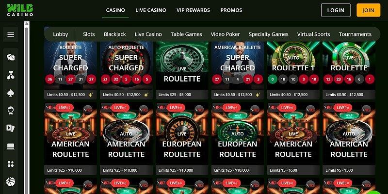 Screenshot of Wild Casino