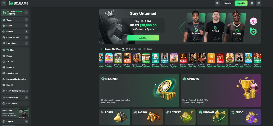 Screenshot of BC Games