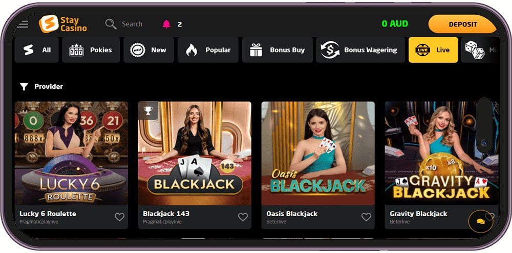 Screenshot of Stay Casino