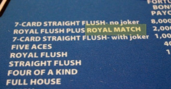 The Royal Match odds on the table layout The Royal Match odds on the table layout