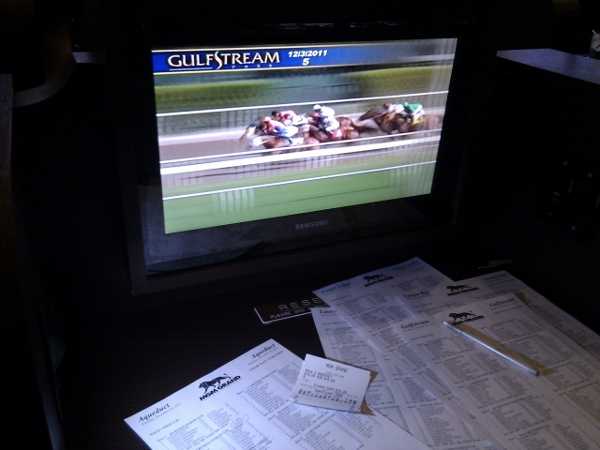The horse races are on tv in the Sportsbook